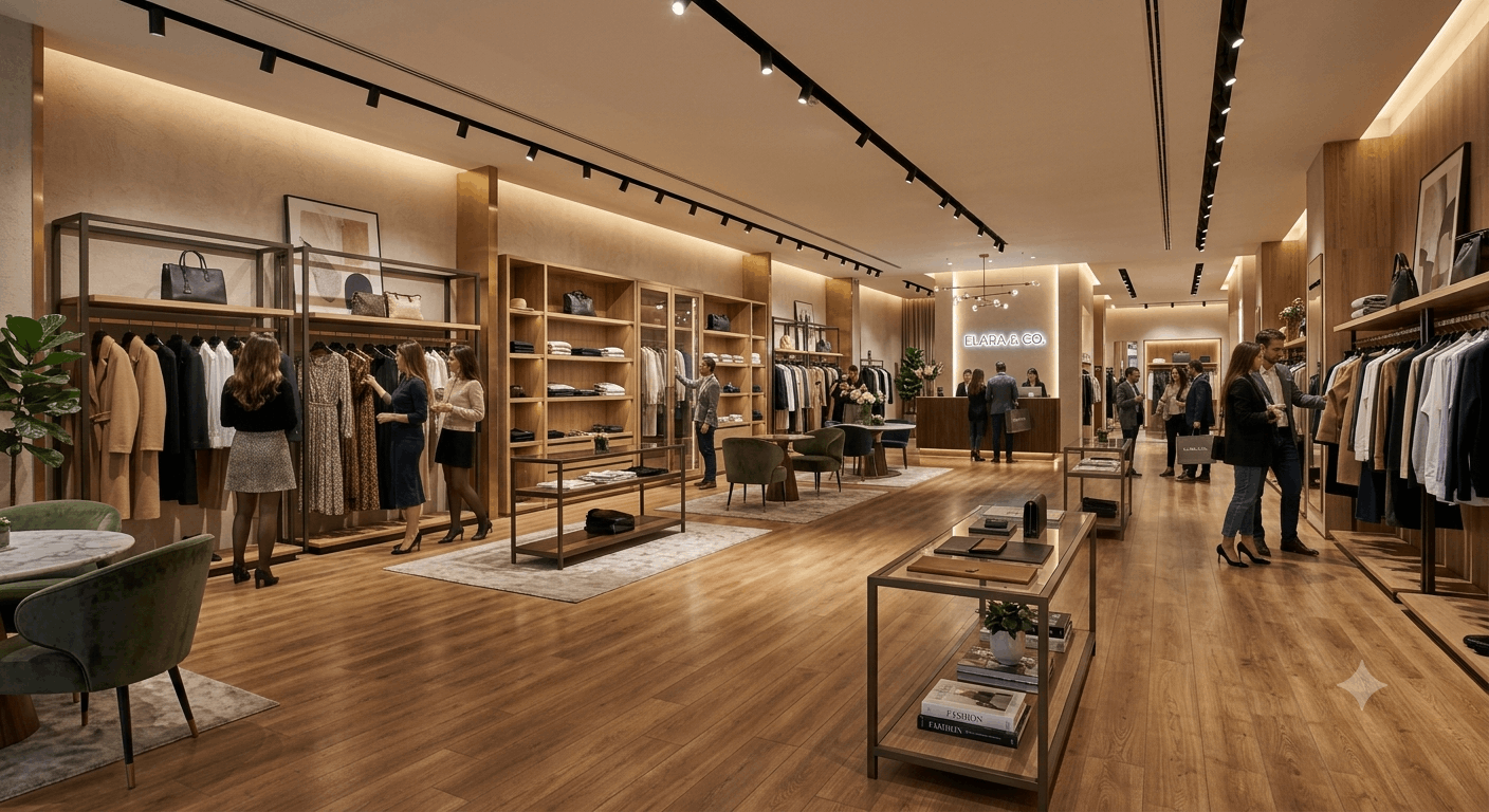 Retail Showroom Interior with Premium SPC Flooring