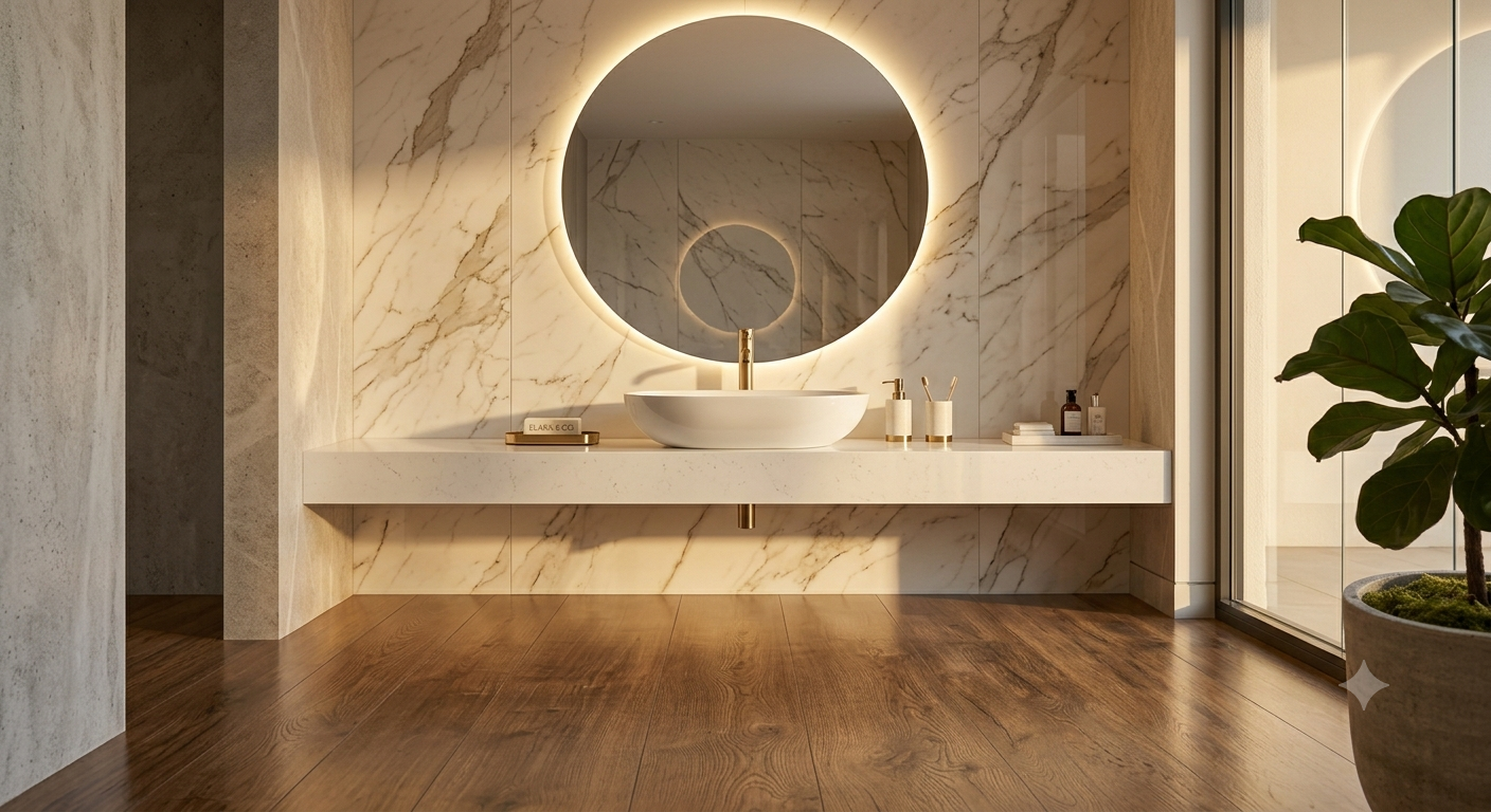 Hotel Vanity & Bathroom Quartz Installation