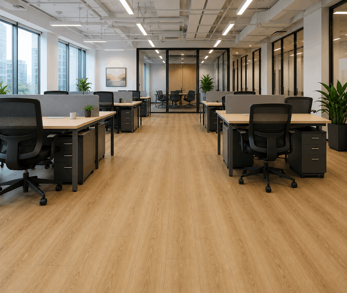 SPC Flooring Installation for a Corporate Office