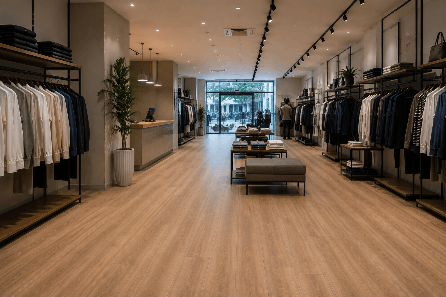 Retail Showroom Interior with Premium SPC Flooring