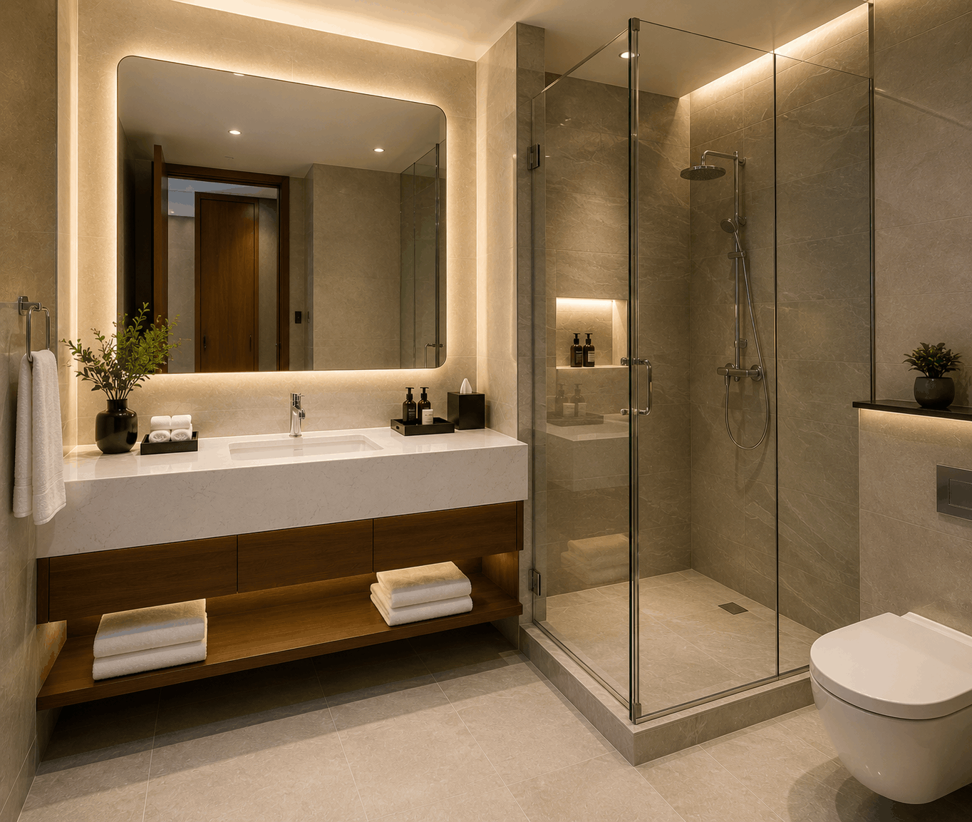 Hotel Vanity & Bathroom Quartz Installation gallery image